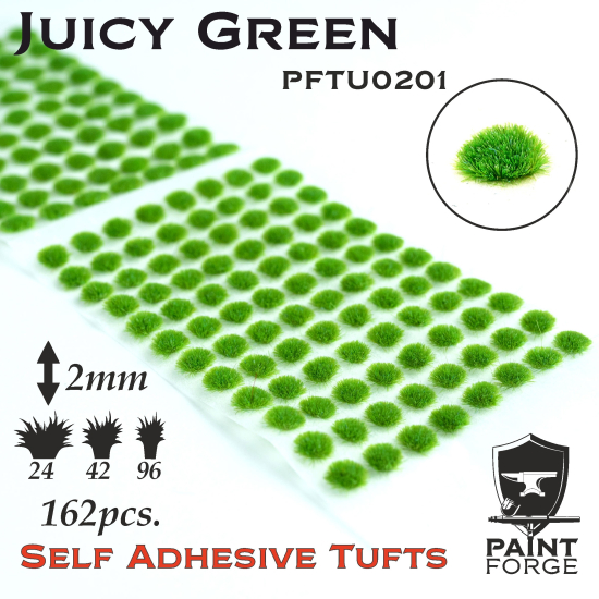 Paint Forge kępki trawki Juicy Green - 162sztuk / 2mm